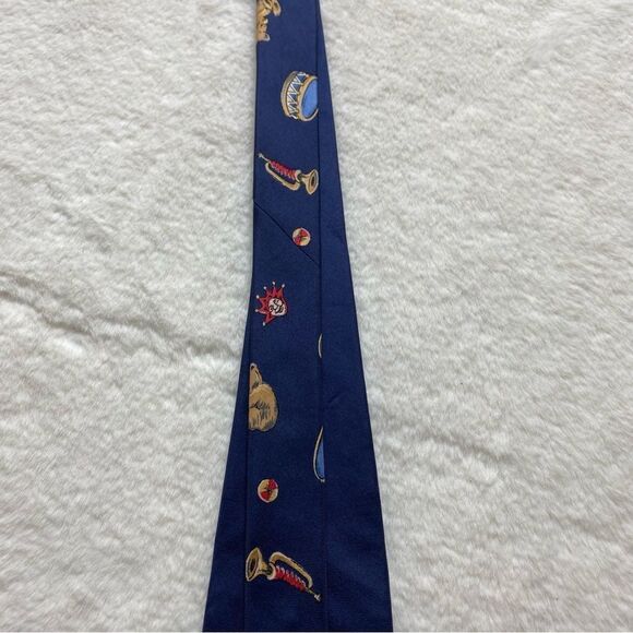 Towncraft Vintage 100% Silk Santa Themed Tie - Picture 5 of 7